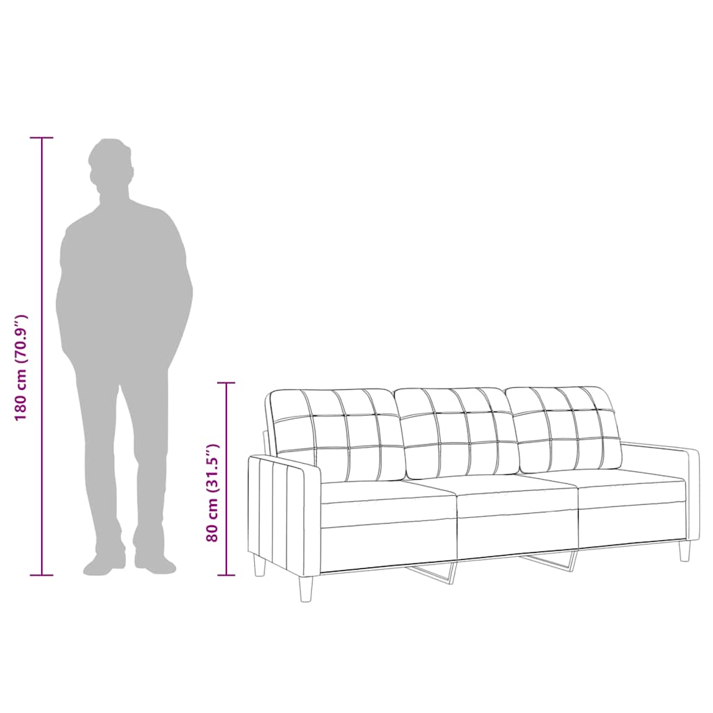 Driezitsbank 180 cm stof lichtgrijs is nu te koop bij PeponiXL, paradijselijk wonen!