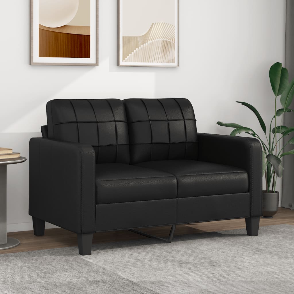 Tweezitsbank 120 cm kunstleer zwart is nu te koop bij PeponiXL, paradijselijk wonen!