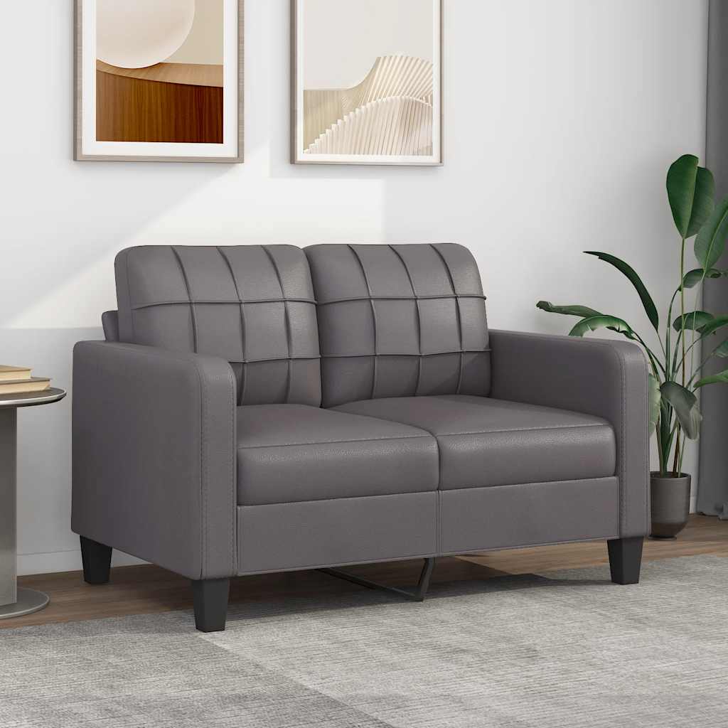 Tweezitsbank 120 cm kunstleer grijs is nu te koop bij PeponiXL, paradijselijk wonen!