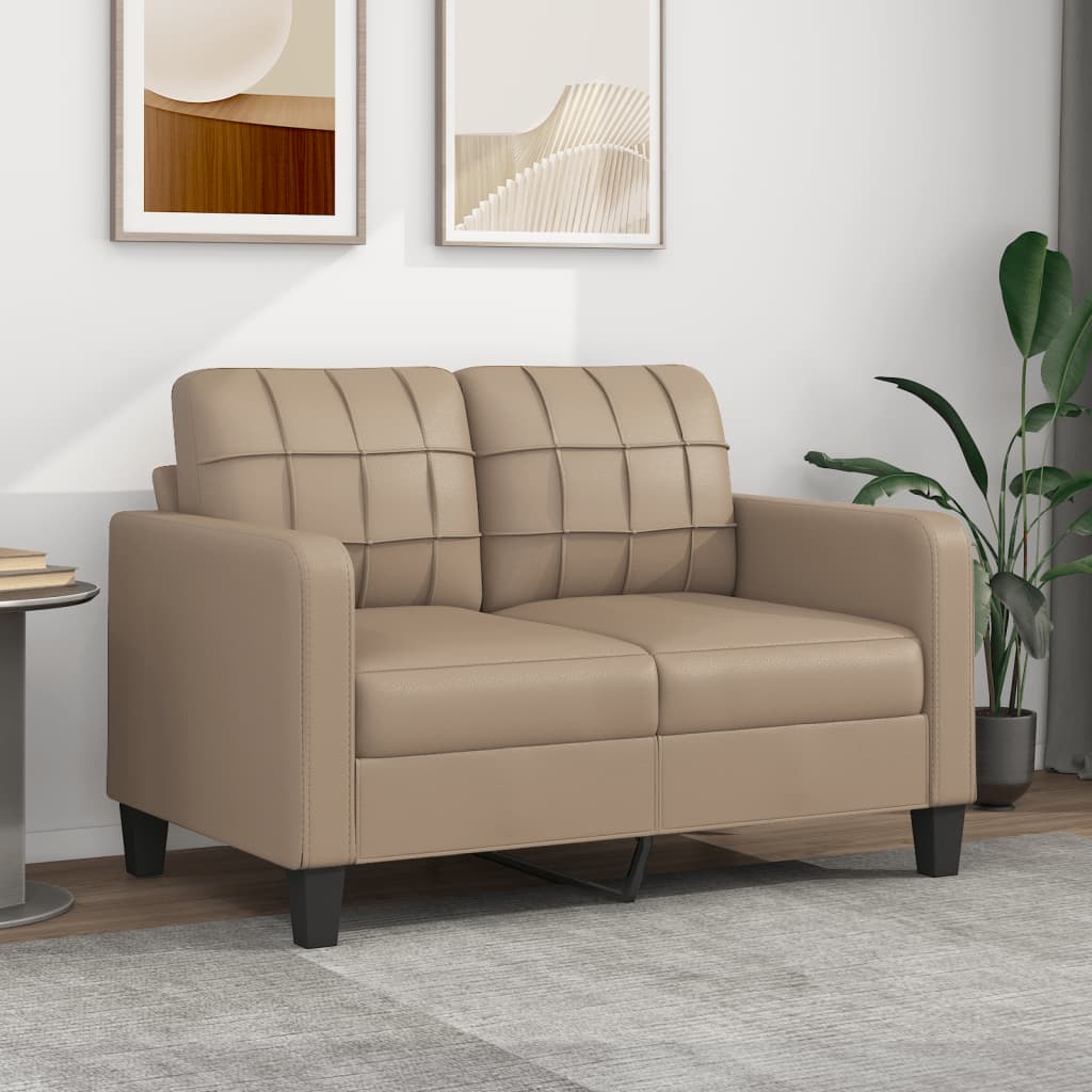 Tweezitsbank 120 cm kunstleer cappuccinokleurig is nu te koop bij PeponiXL, paradijselijk wonen!