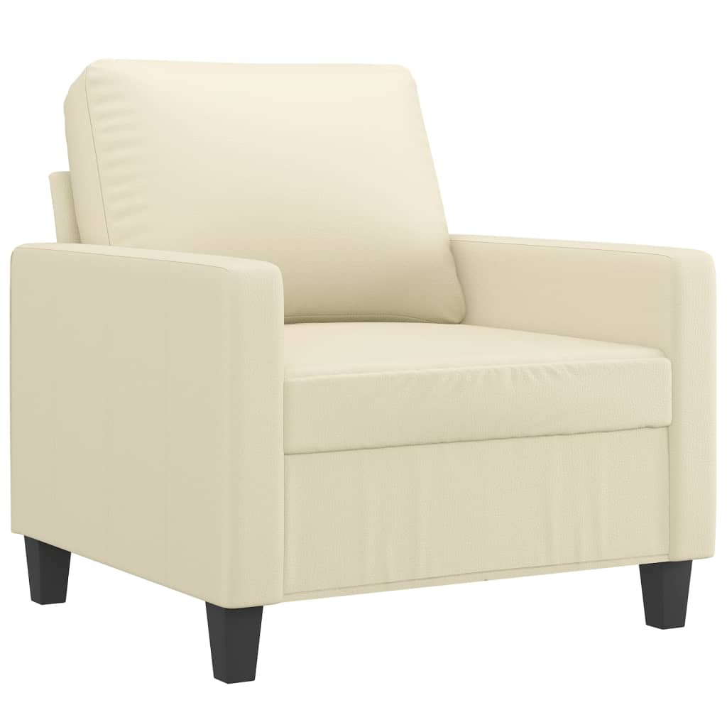 Fauteuil 60 cm kunstleer crèmekleurig is nu te koop bij PeponiXL, paradijselijk wonen!