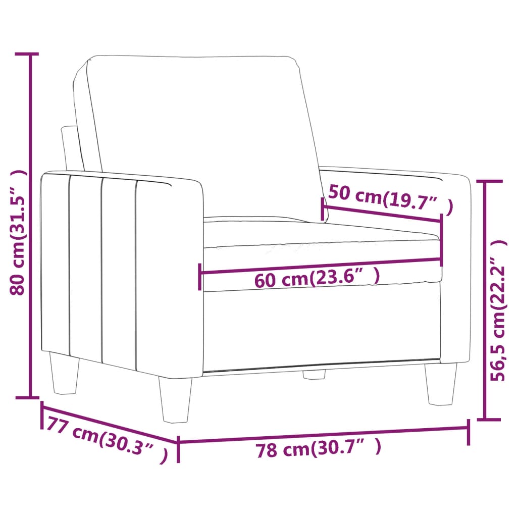 Fauteuil 60 cm kunstleer grijs is nu te koop bij PeponiXL, paradijselijk wonen!