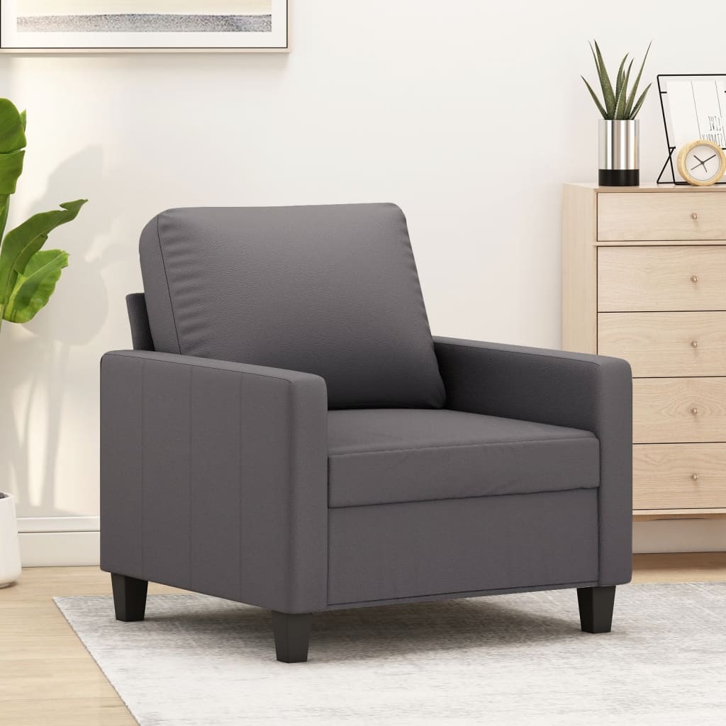 Fauteuil 60 cm kunstleer grijs is nu te koop bij PeponiXL, paradijselijk wonen!