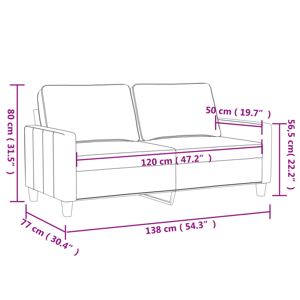 Tweezitsbank 120 cm kunstleer crèmekleurig is nu te koop bij PeponiXL, paradijselijk wonen!