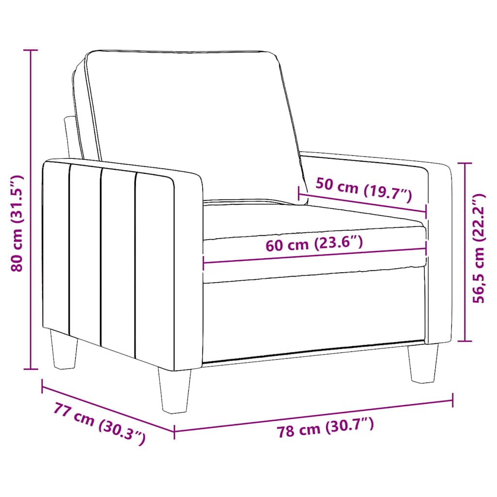 Fauteuil 60 cm stof taupe is nu te koop bij PeponiXL, paradijselijk wonen!