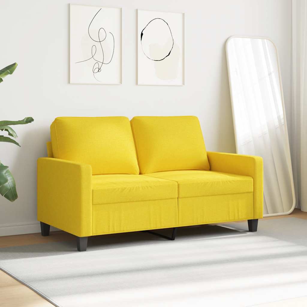 Tweezitsbank 120 cm stof lichtgeel is nu te koop bij PeponiXL, paradijselijk wonen!