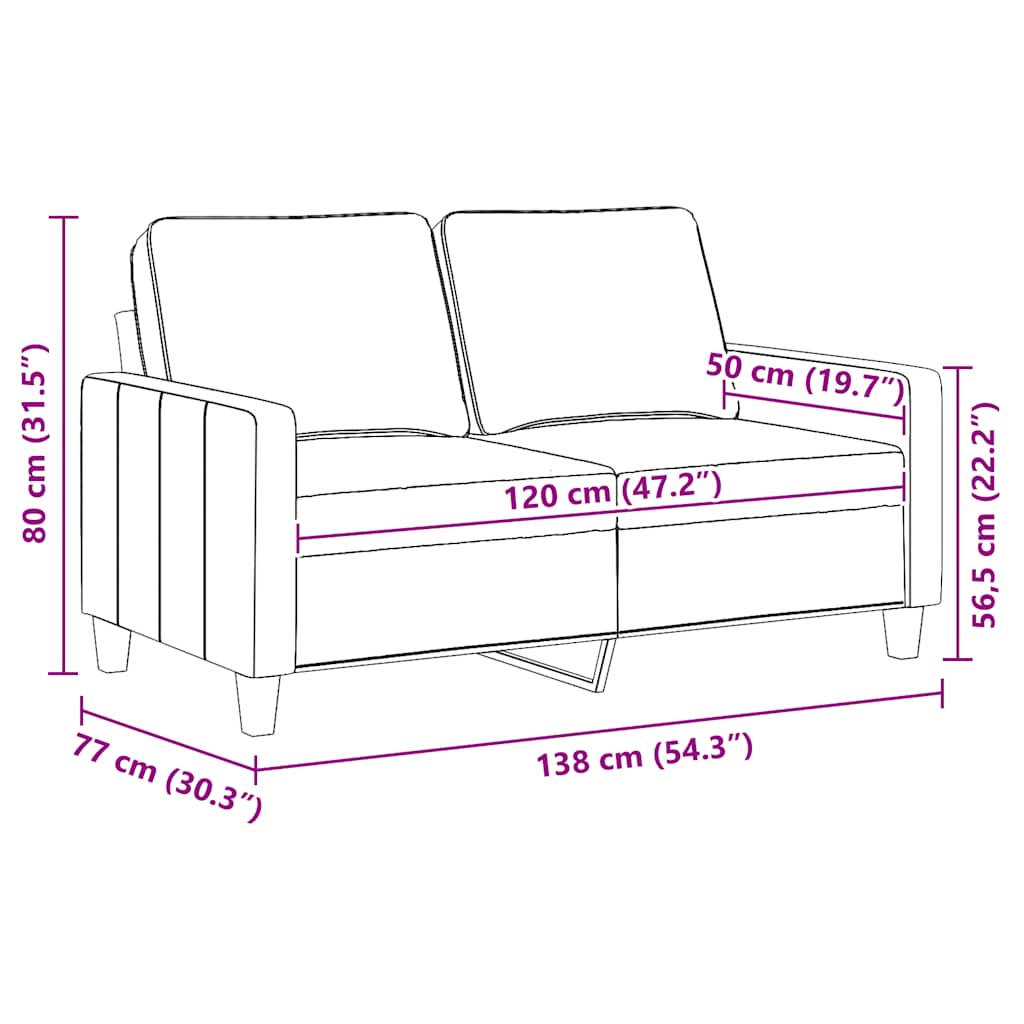 Tweezitsbank 120 cm stof lichtgeel is nu te koop bij PeponiXL, paradijselijk wonen!