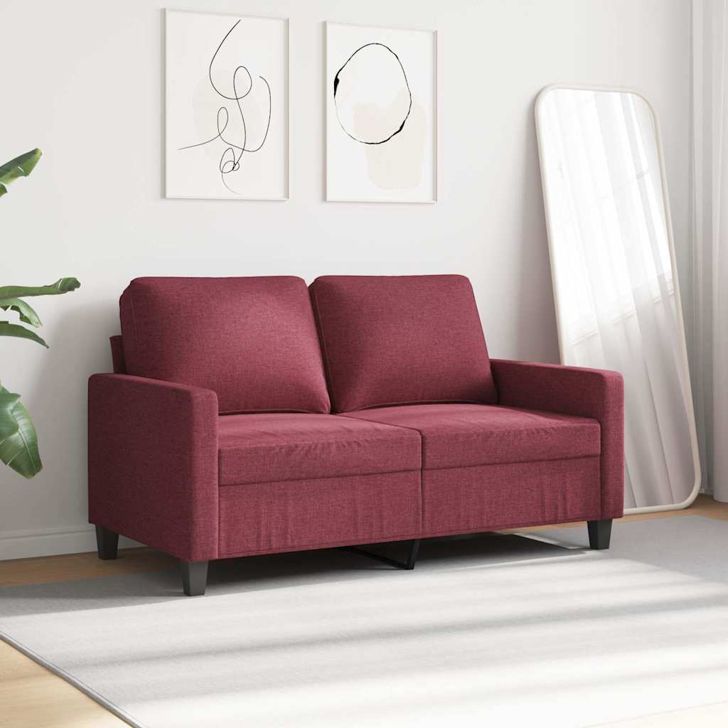 Tweezitsbank 120 cm stof wijnrood is nu te koop bij PeponiXL, paradijselijk wonen!
