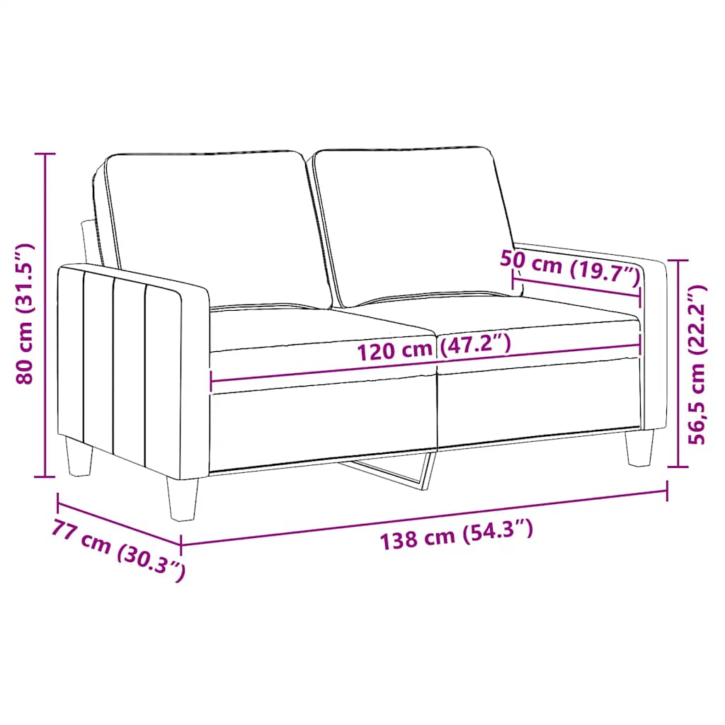 Tweezitsbank 120 cm stof wijnrood is nu te koop bij PeponiXL, paradijselijk wonen!