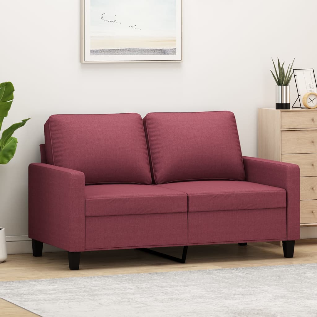 Tweezitsbank 120 cm stof wijnrood is nu te koop bij PeponiXL, paradijselijk wonen!