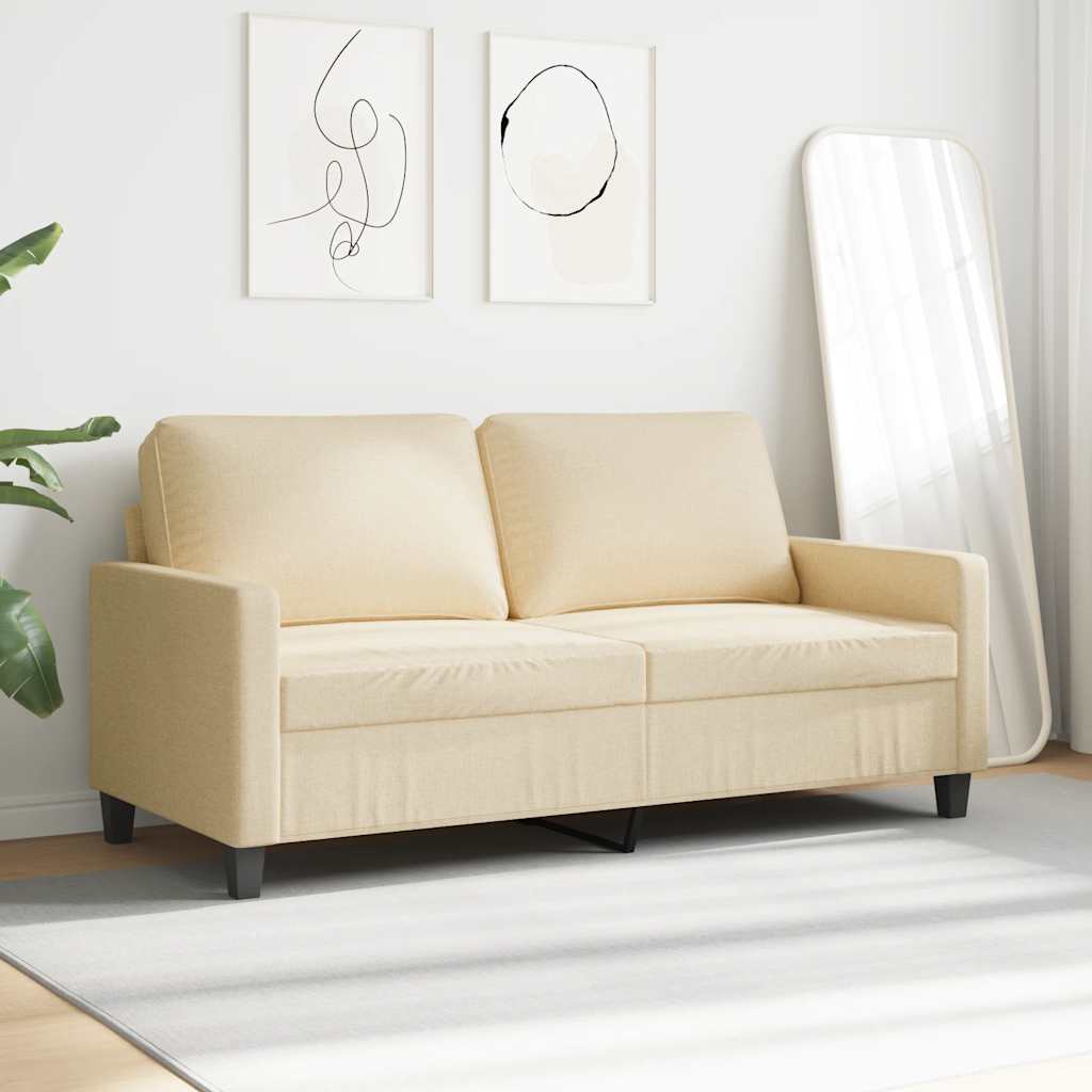 Tweezitsbank 140 cm stof crèmekleurig is nu te koop bij PeponiXL, paradijselijk wonen!