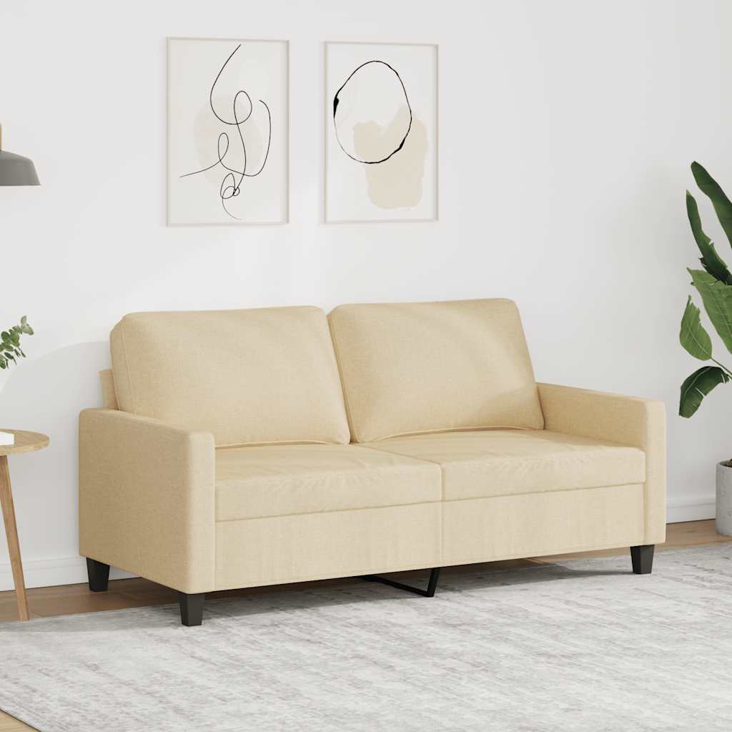 Tweezitsbank 140 cm stof crèmekleurig is nu te koop bij PeponiXL, paradijselijk wonen!
