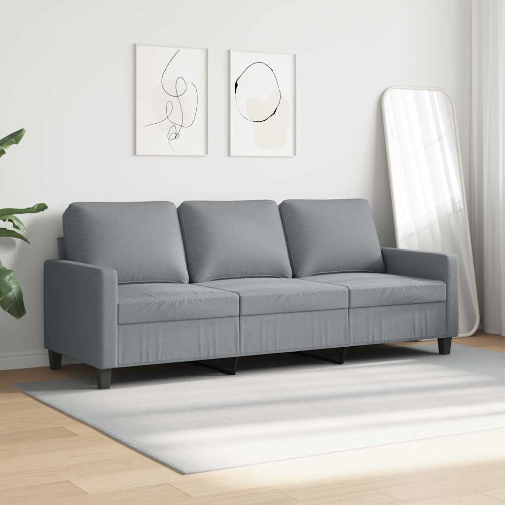 Driezitsbank 180 cm stof lichtgrijs is nu te koop bij PeponiXL, paradijselijk wonen!