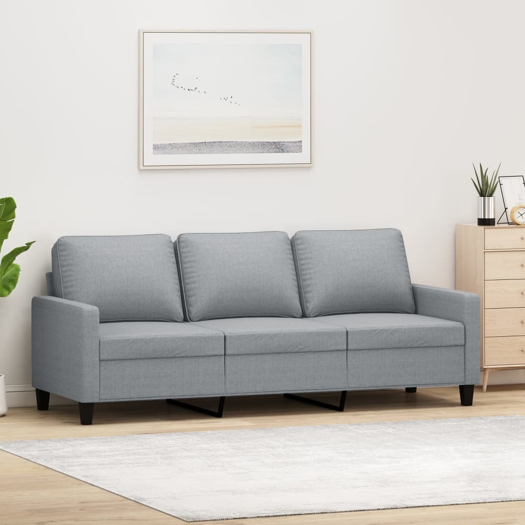 Driezitsbank 180 cm stof lichtgrijs is nu te koop bij PeponiXL, paradijselijk wonen!