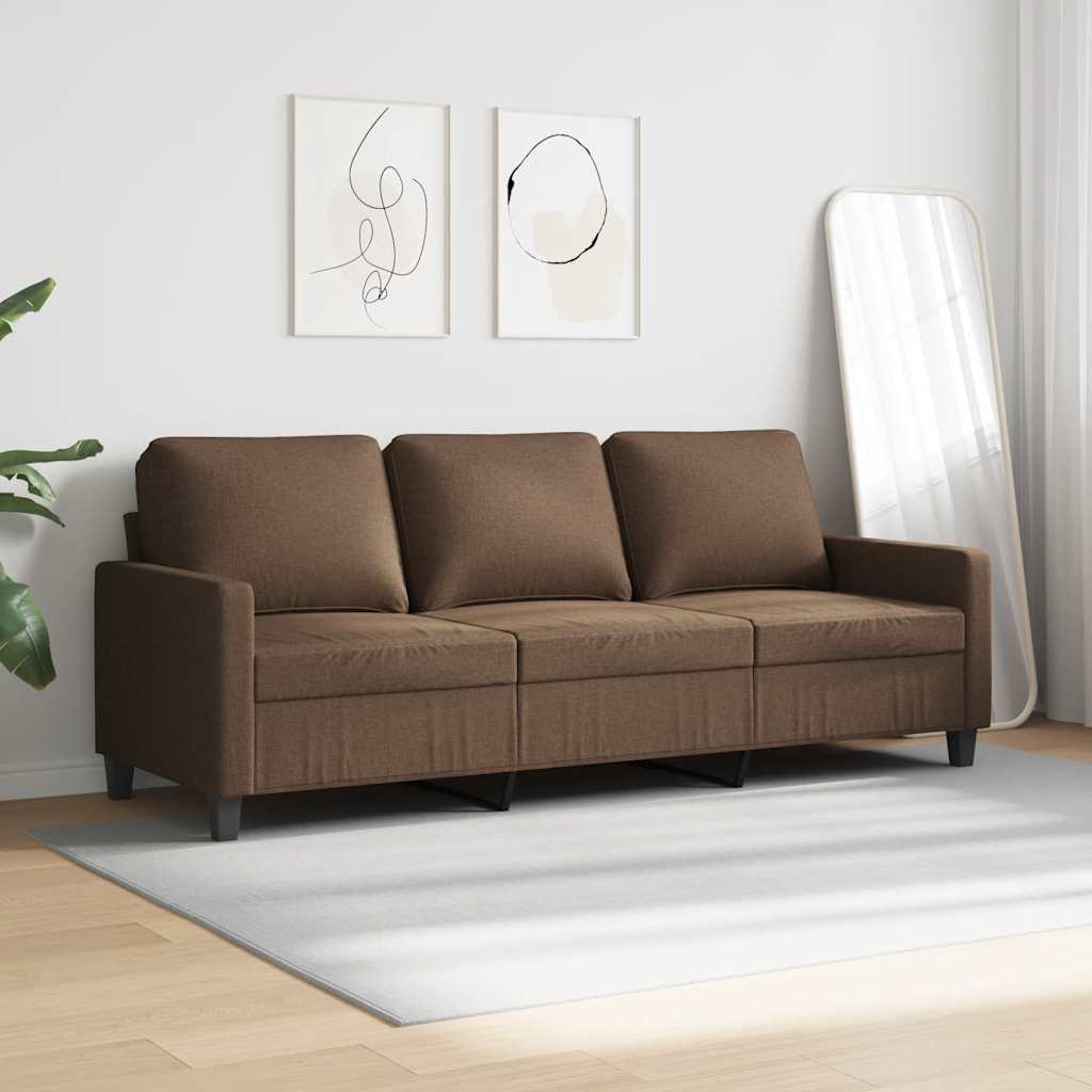Driezitsbank 180 cm stof bruin is nu te koop bij PeponiXL, paradijselijk wonen!