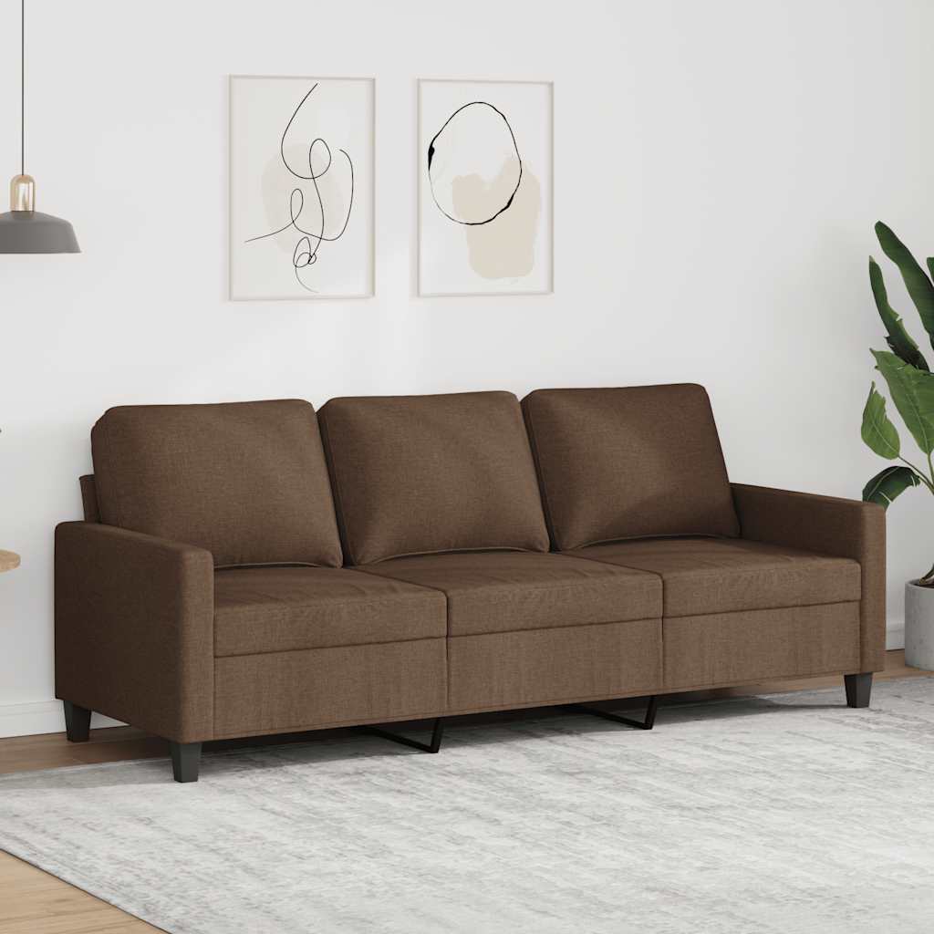 Driezitsbank 180 cm stof bruin is nu te koop bij PeponiXL, paradijselijk wonen!