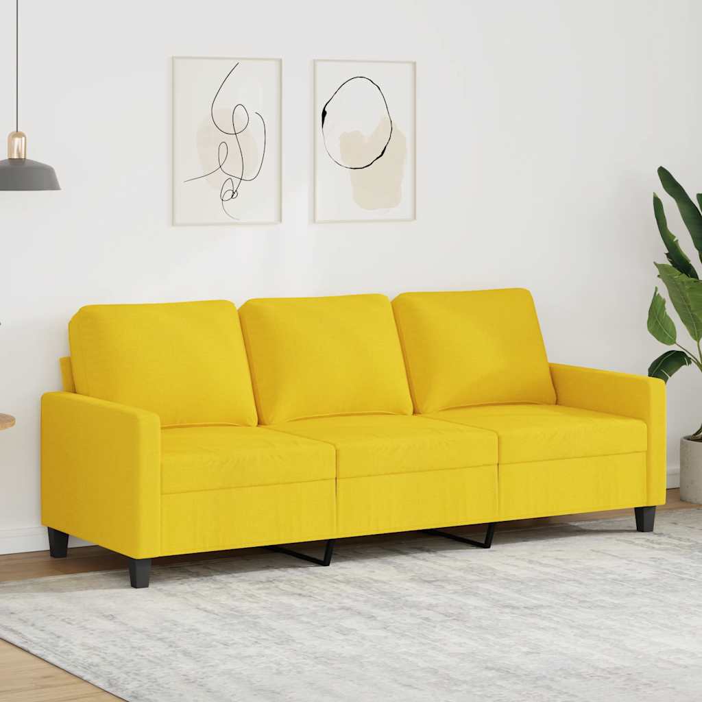Driezitsbank 180 cm stof lichtgeel is nu te koop bij PeponiXL, paradijselijk wonen!