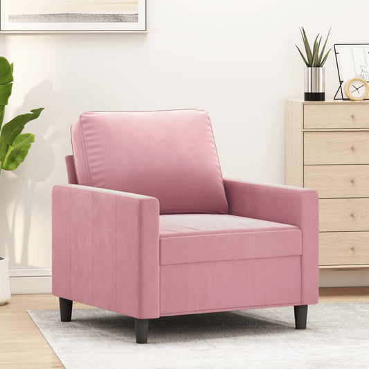 Fauteuil 60 cm fluweel roze is nu te koop bij PeponiXL, paradijselijk wonen!