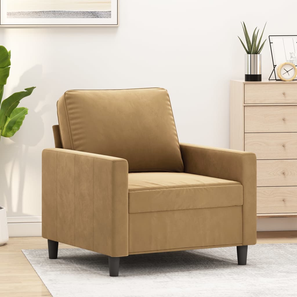 Fauteuil 60 cm fluweel bruin is nu te koop bij PeponiXL, paradijselijk wonen!