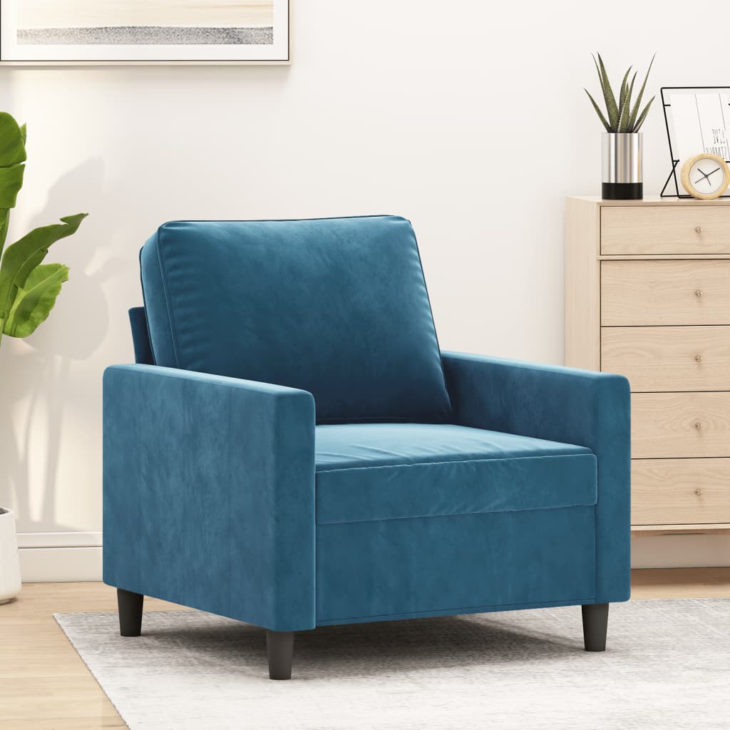 Fauteuil 60 cm fluweel blauw is nu te koop bij PeponiXL, paradijselijk wonen!