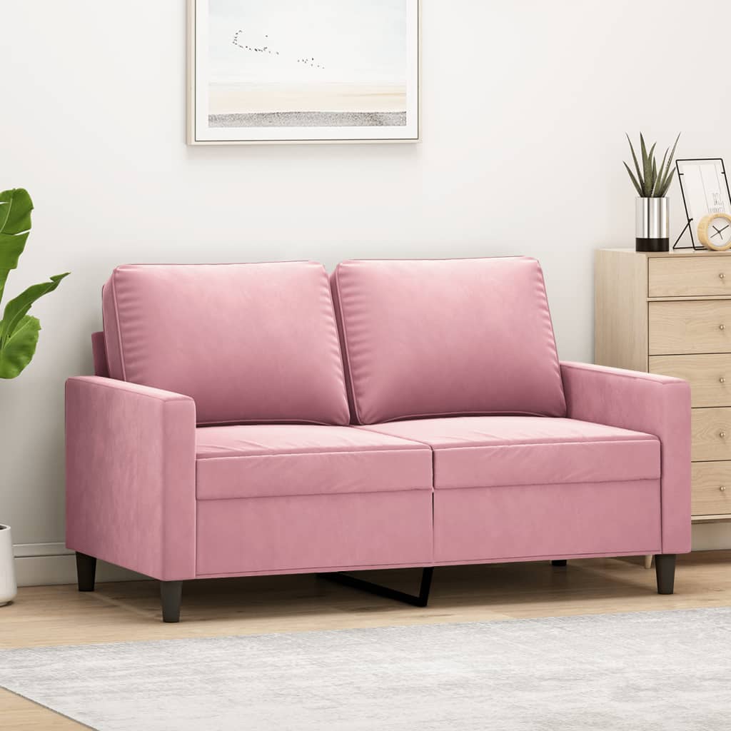 Tweezitsbank 120 cm fluweel roze is nu te koop bij PeponiXL, paradijselijk wonen!