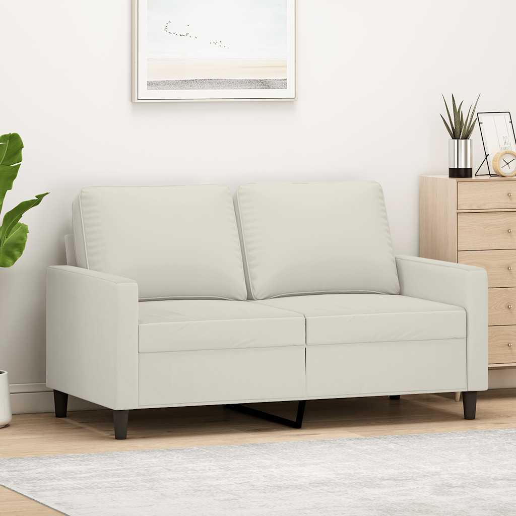 Tweezitsbank 120 cm fluweel crèmekleurig is nu te koop bij PeponiXL, paradijselijk wonen!