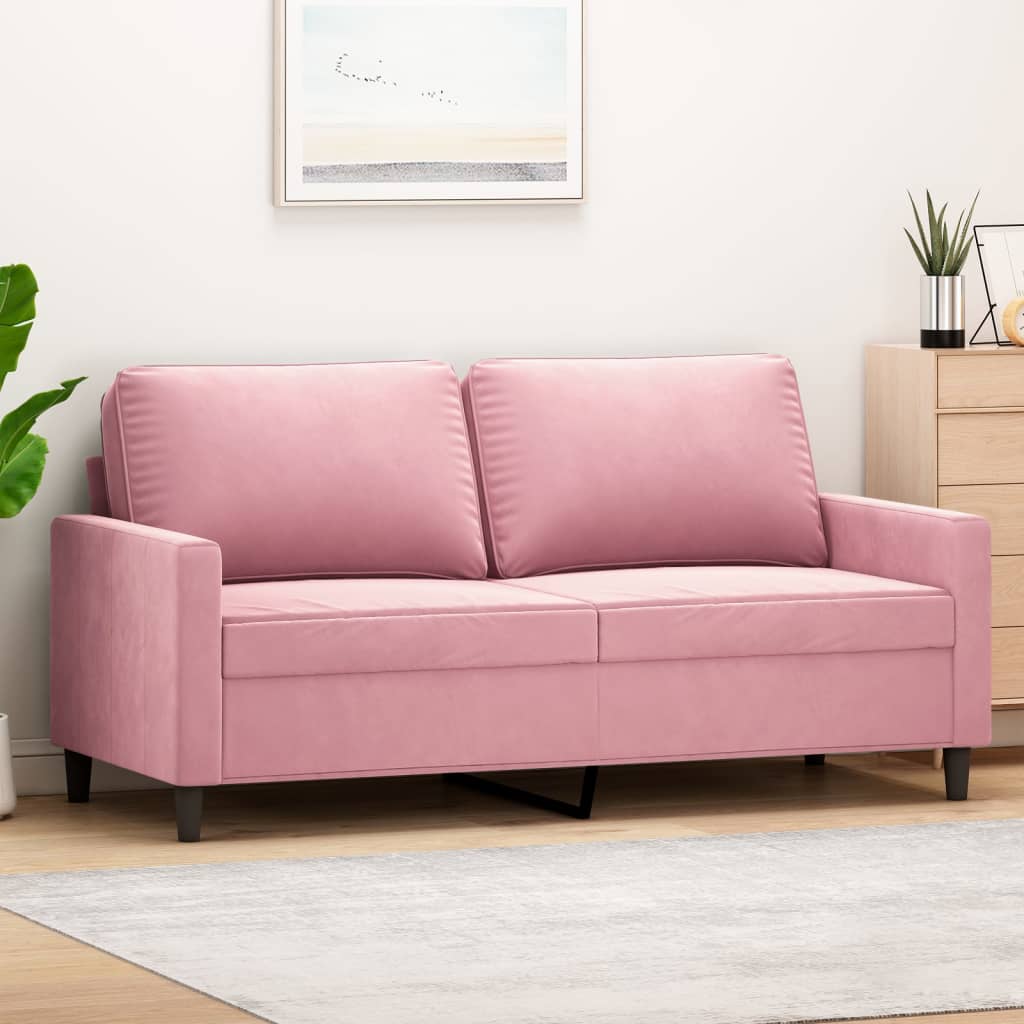 Tweezitsbank 140 cm fluweel roze is nu te koop bij PeponiXL, paradijselijk wonen!