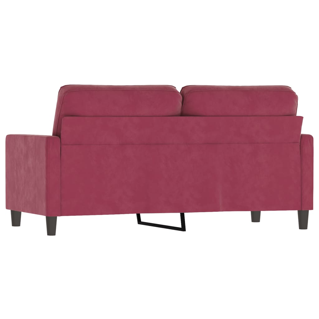 Tweezitsbank 140 cm fluweel wijnrood is nu te koop bij PeponiXL, paradijselijk wonen!
