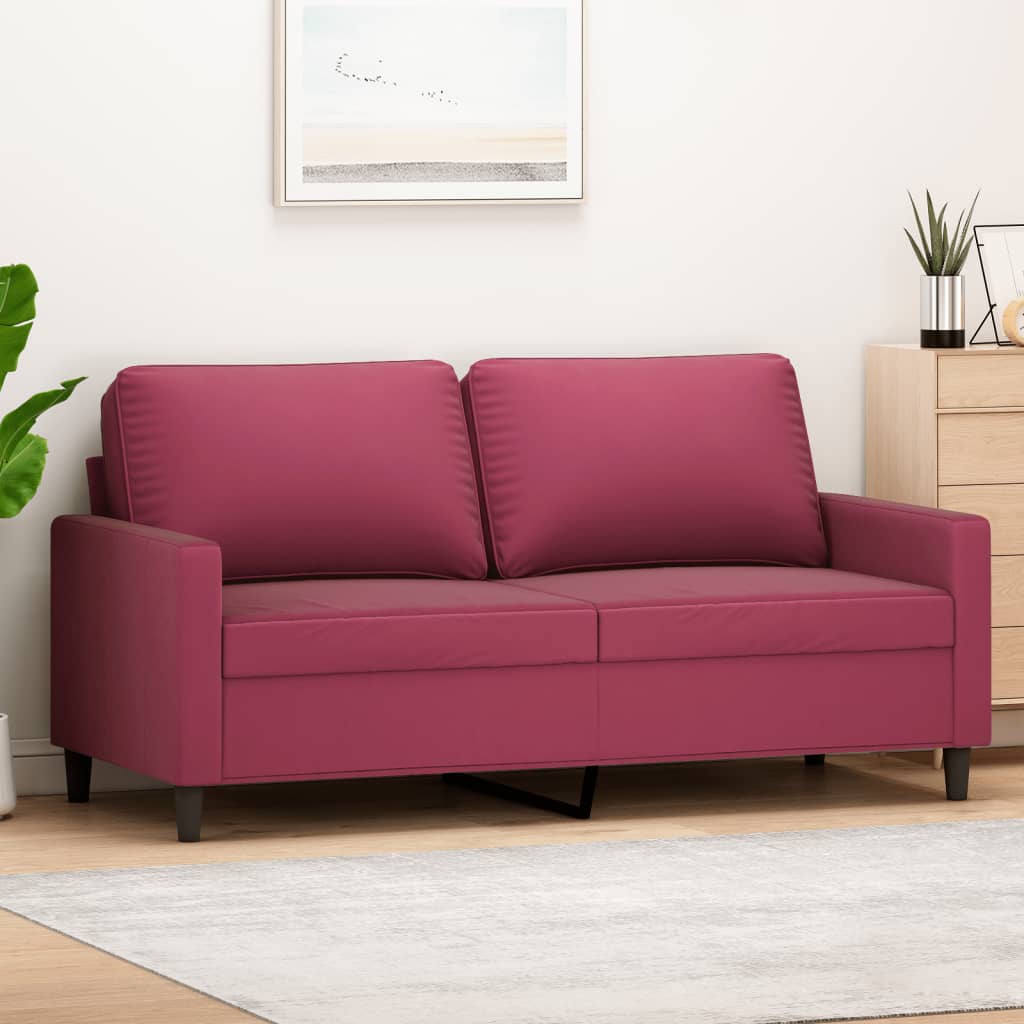Tweezitsbank 140 cm fluweel wijnrood is nu te koop bij PeponiXL, paradijselijk wonen!