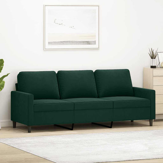 Driezitsbank 180 cm fluweel donkergroen is nu te koop bij PeponiXL, paradijselijk wonen!