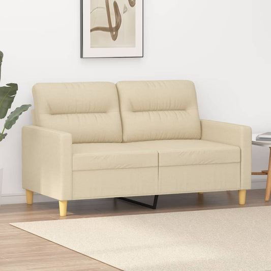 Tweezitsbank 120 cm stof crèmekleurig is nu te koop bij PeponiXL, paradijselijk wonen!