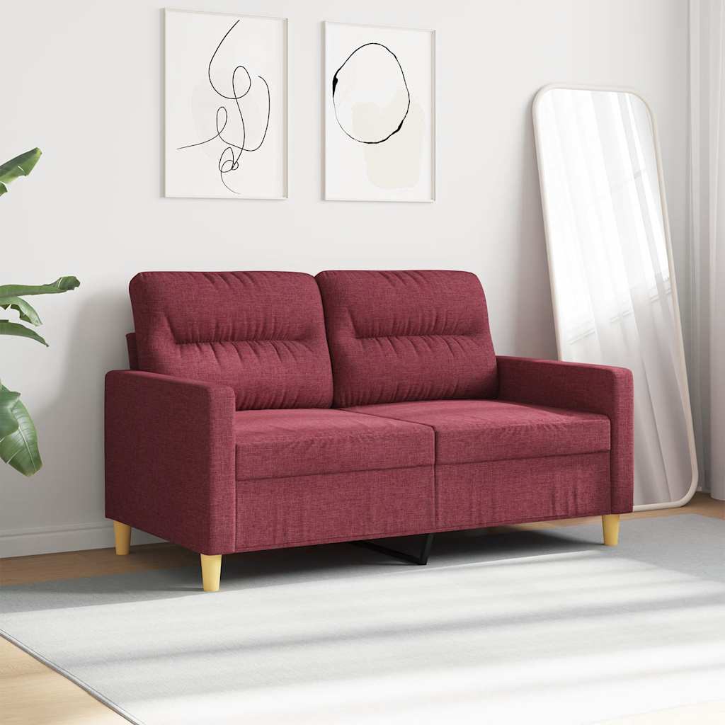 Tweezitsbank 120 cm stof wijnrood is nu te koop bij PeponiXL, paradijselijk wonen!
