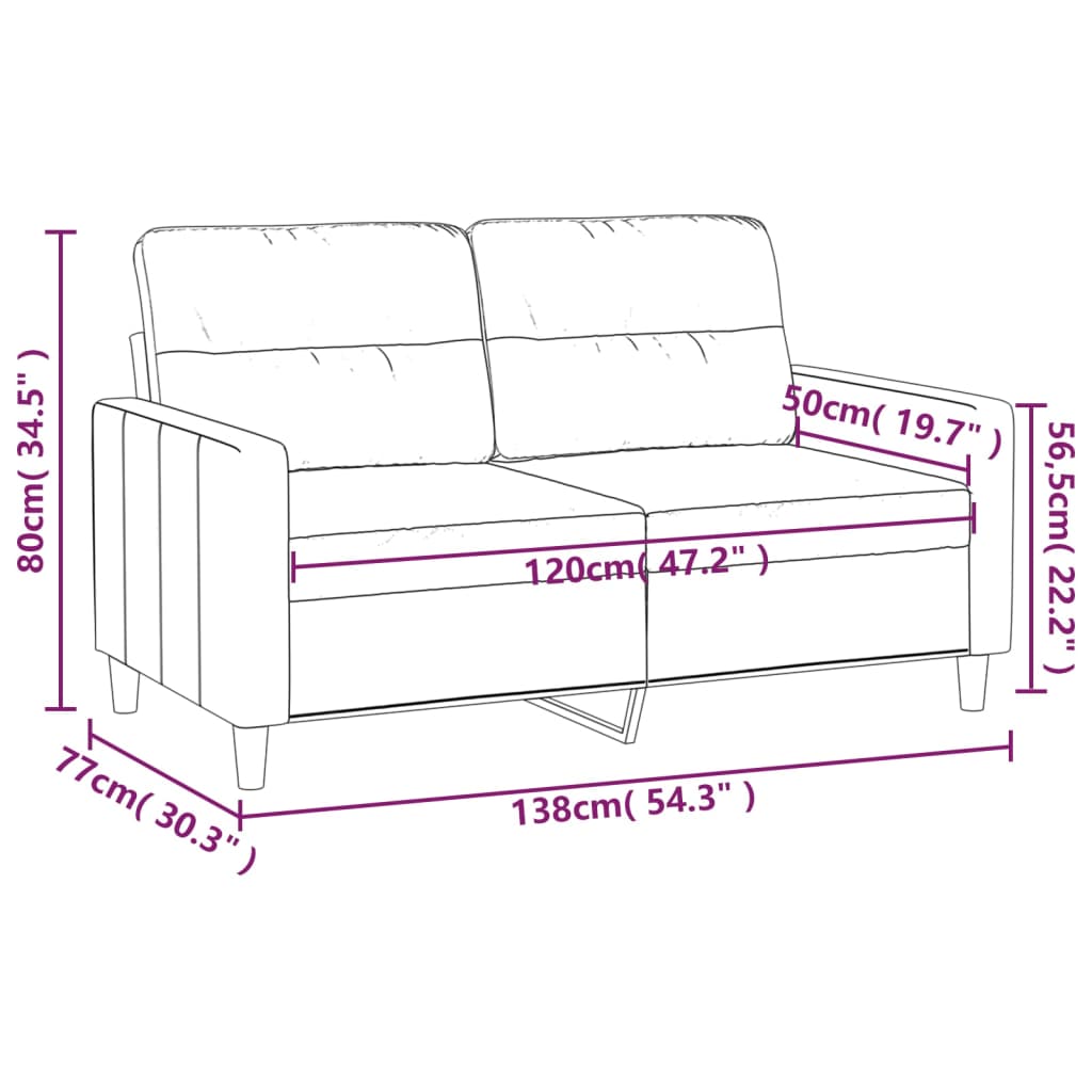 Tweezitsbank 120 cm stof taupe is nu te koop bij PeponiXL, paradijselijk wonen!