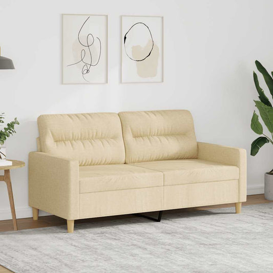 Tweezitsbank 140 cm stof crèmekleurig is nu te koop bij PeponiXL, paradijselijk wonen!