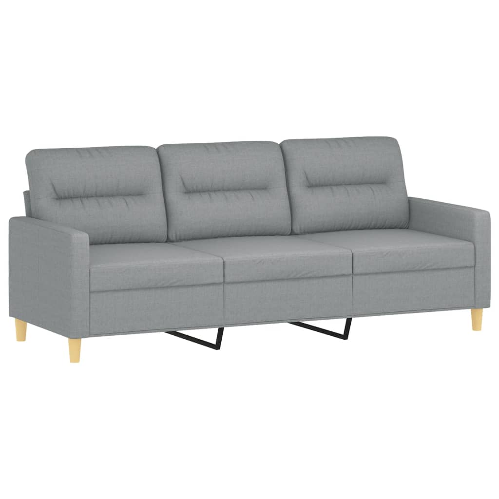 Driezitsbank 180 cm stof lichtgrijs is nu te koop bij PeponiXL, paradijselijk wonen!