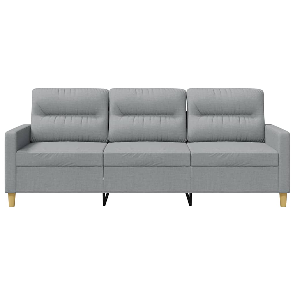 Driezitsbank 180 cm stof lichtgrijs is nu te koop bij PeponiXL, paradijselijk wonen!