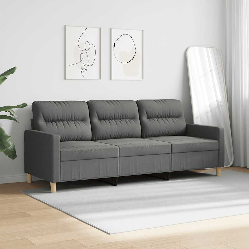 Driezitsbank 180 cm stof donkergrijs is nu te koop bij PeponiXL, paradijselijk wonen!