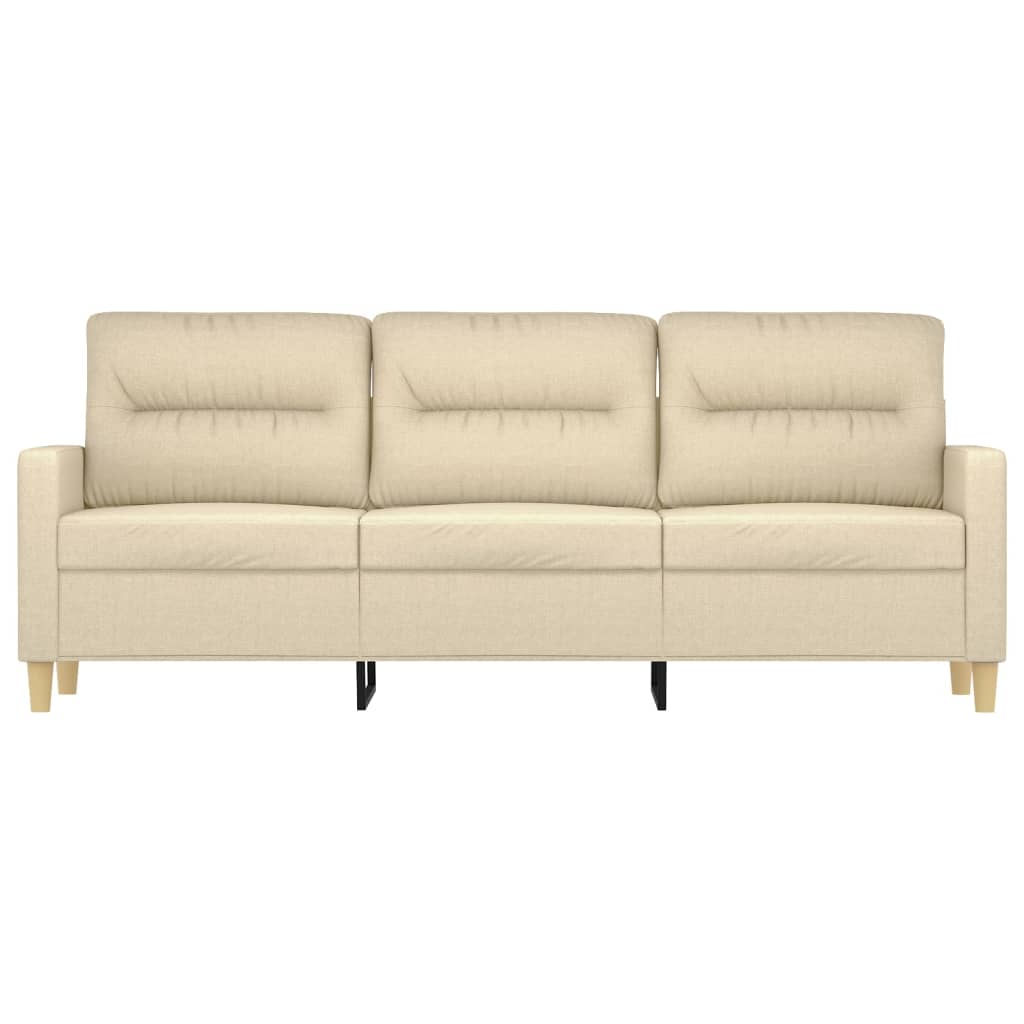 Driezitsbank 180 cm stof crèmekleurig is nu te koop bij PeponiXL, paradijselijk wonen!