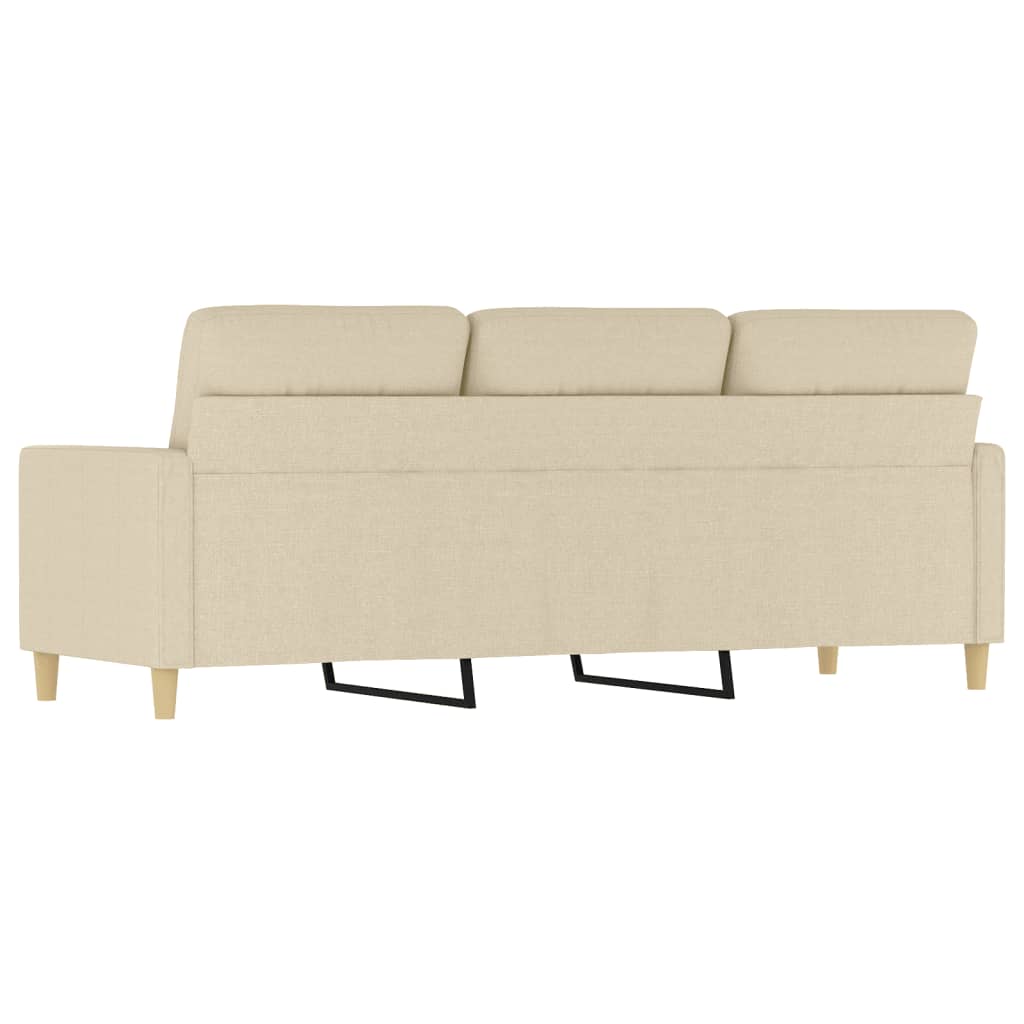 Driezitsbank 180 cm stof crèmekleurig is nu te koop bij PeponiXL, paradijselijk wonen!