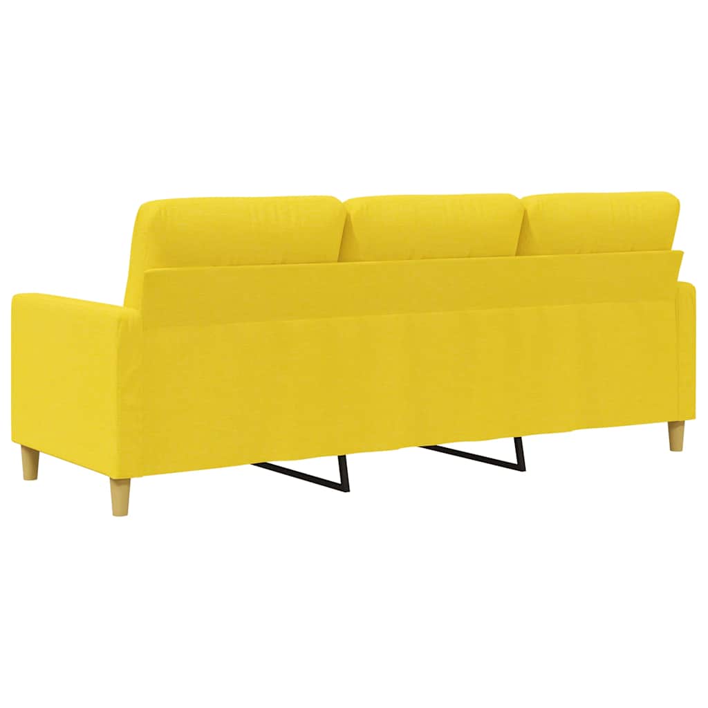 Driezitsbank 180 cm stof lichtgeel is nu te koop bij PeponiXL, paradijselijk wonen!