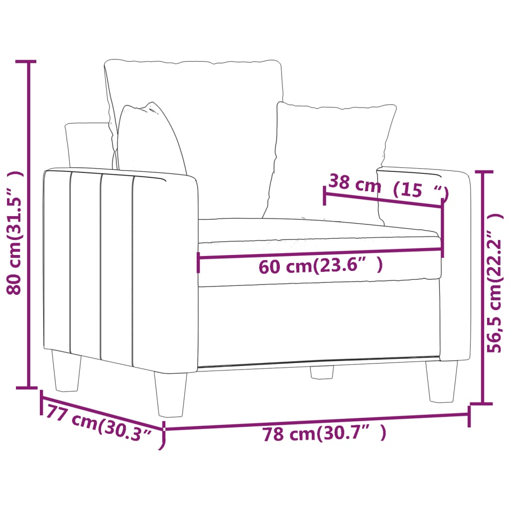 Fauteuil 60 cm stof lichtgrijs is nu te koop bij PeponiXL, paradijselijk wonen!