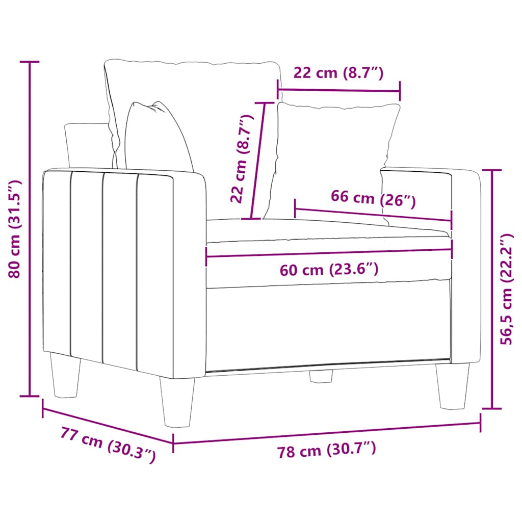 Fauteuil 60 cm stof lichtgrijs is nu te koop bij PeponiXL, paradijselijk wonen!