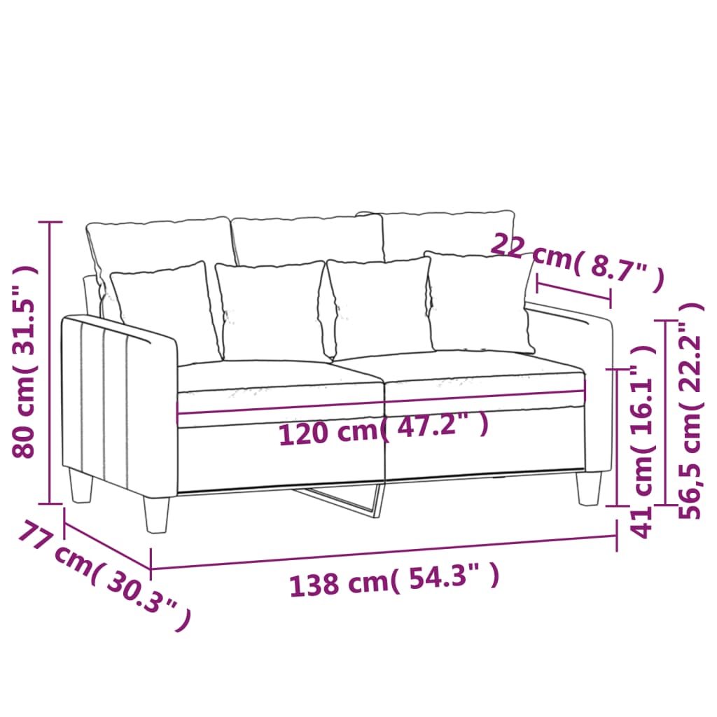 Tweezitsbank 120 cm stof lichtgrijs is nu te koop bij PeponiXL, paradijselijk wonen!