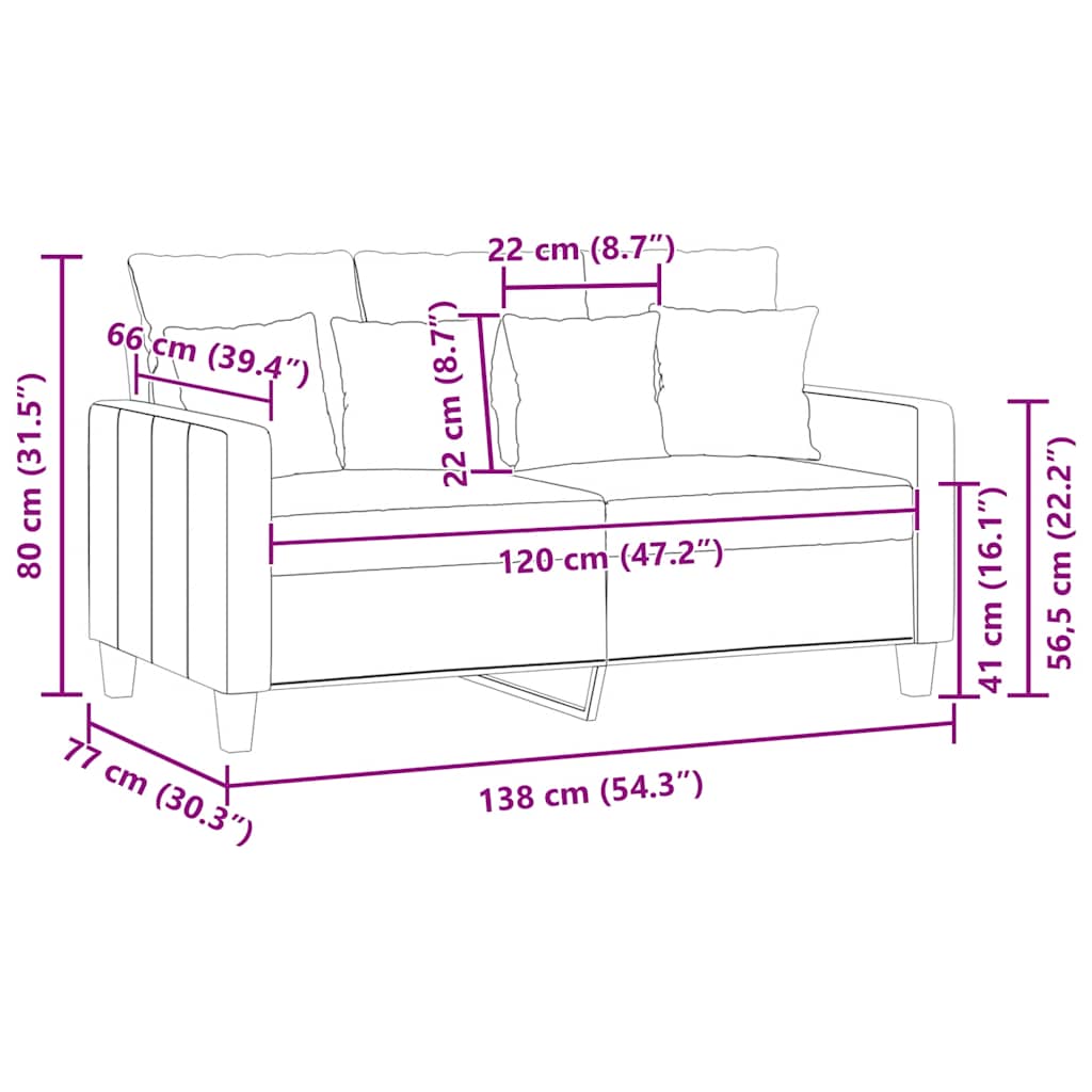 Tweezitsbank 120 cm stof donkergrijs is nu te koop bij PeponiXL, paradijselijk wonen!