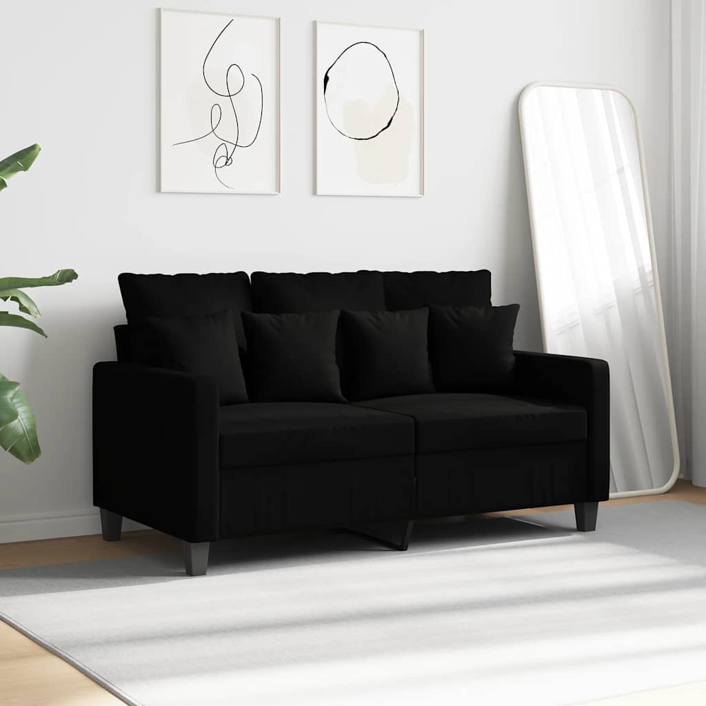 Tweezitsbank 120 cm stof zwart is nu te koop bij PeponiXL, paradijselijk wonen!