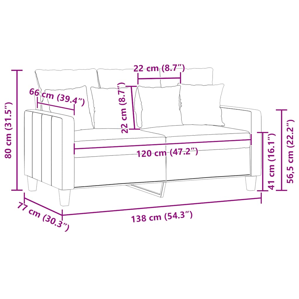 Tweezitsbank 120 cm stof zwart is nu te koop bij PeponiXL, paradijselijk wonen!