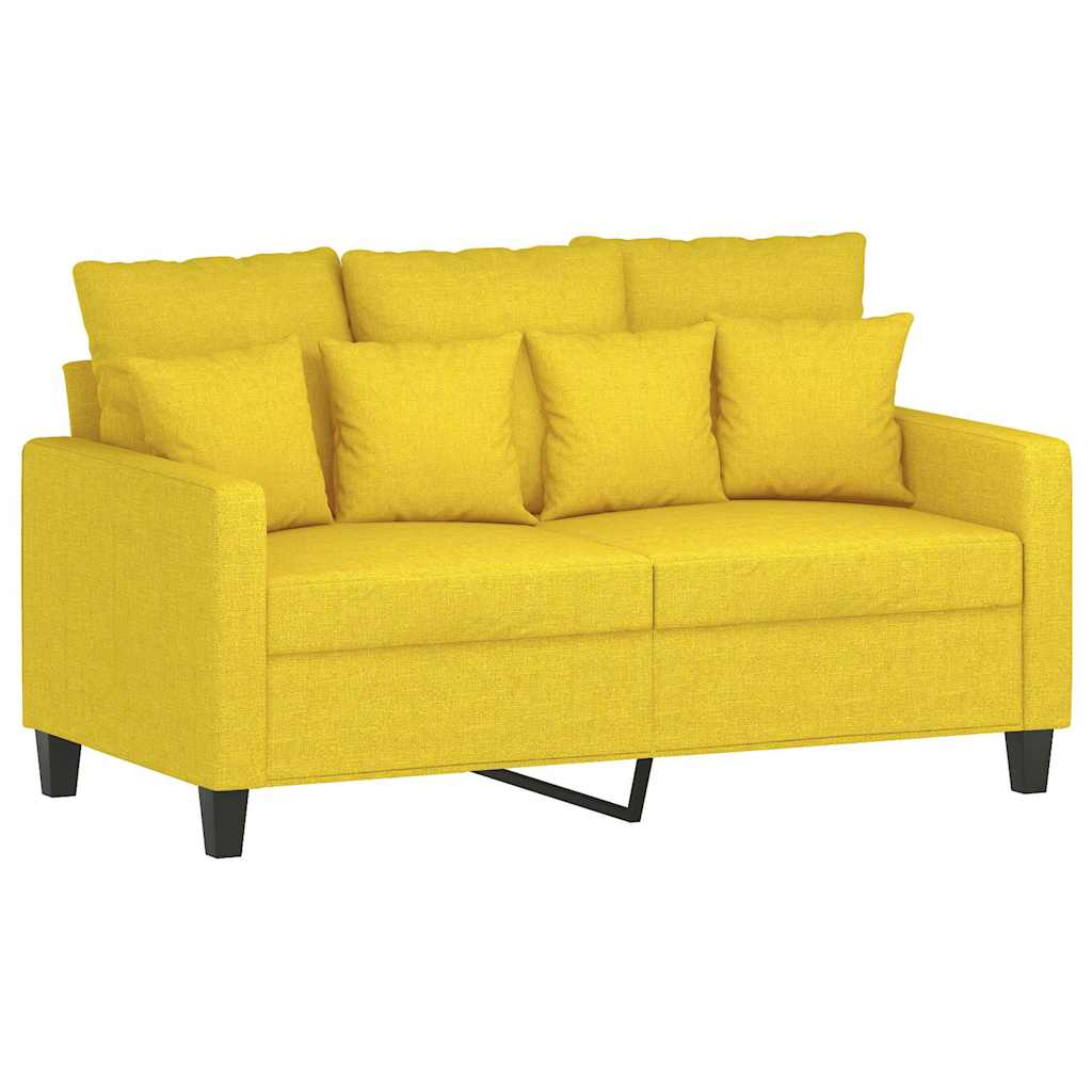 Tweezitsbank 120 cm stof lichtgeel is nu te koop bij PeponiXL, paradijselijk wonen!