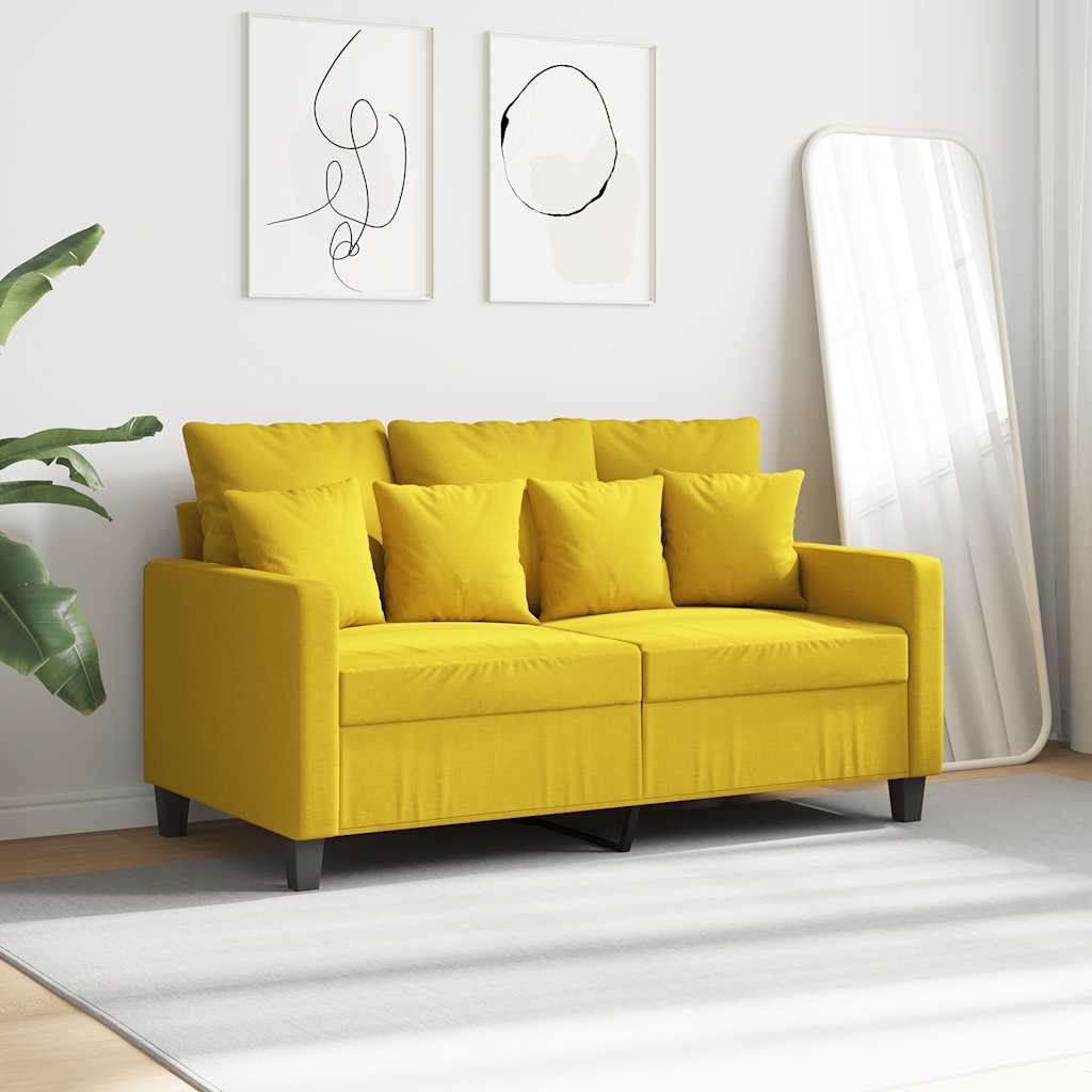Tweezitsbank 120 cm stof lichtgeel is nu te koop bij PeponiXL, paradijselijk wonen!