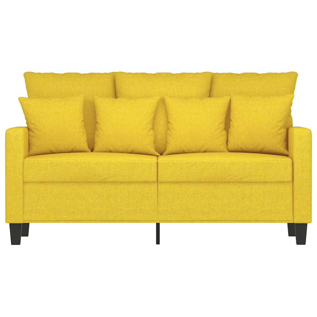 Tweezitsbank 120 cm stof lichtgeel is nu te koop bij PeponiXL, paradijselijk wonen!