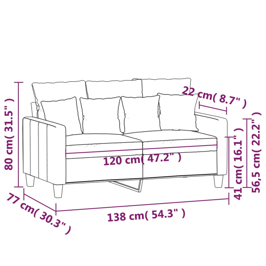 Tweezitsbank 120 cm stof wijnrood is nu te koop bij PeponiXL, paradijselijk wonen!